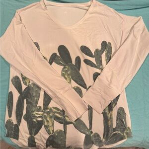 Women's White Cactus Print Top